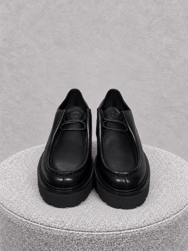 Mocassino Uomo Platform in Pelle Nera