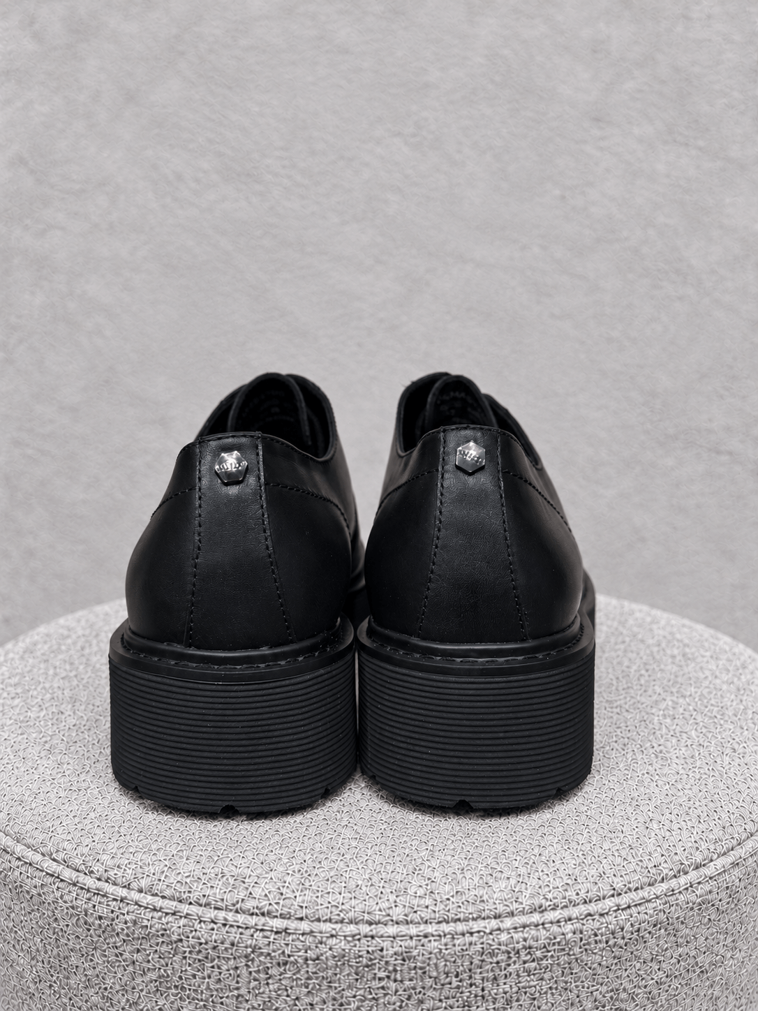 Scarpa Stringata Derby Uomo Platform in Pelle Nera - immagine 3