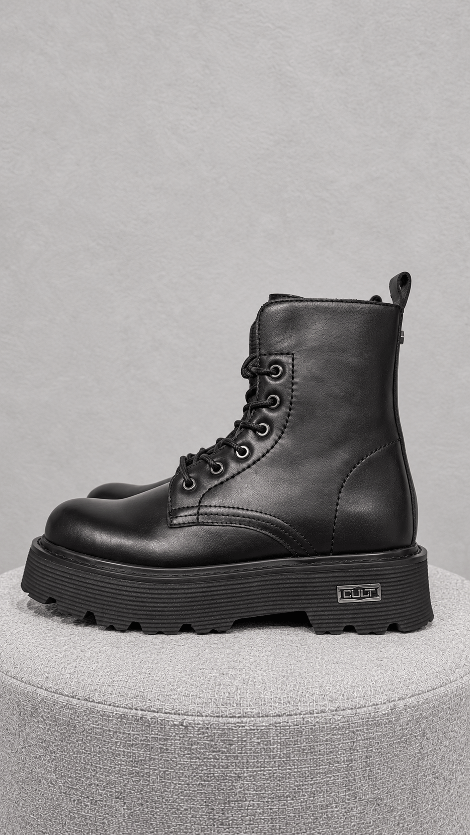 Anfibio Stringato Slash in Pelle Nera