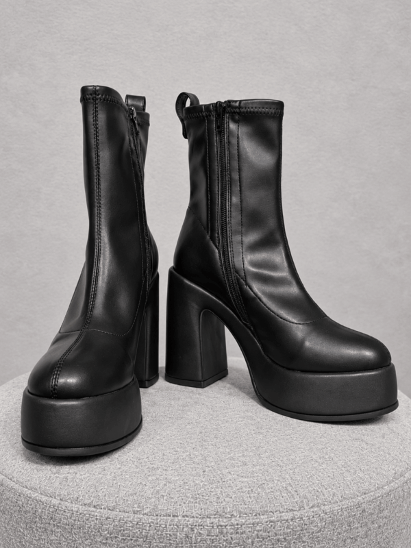 Stivaletto Sock Boot Platform con Tacco Largo
