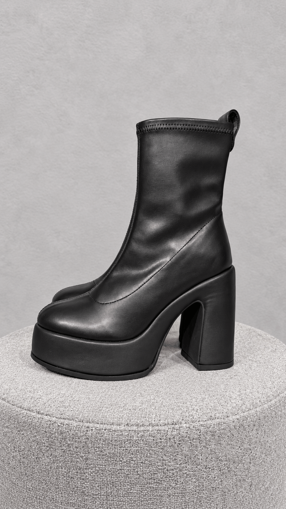 Stivaletto Sock Boot Platform con Tacco Largo - immagine 2